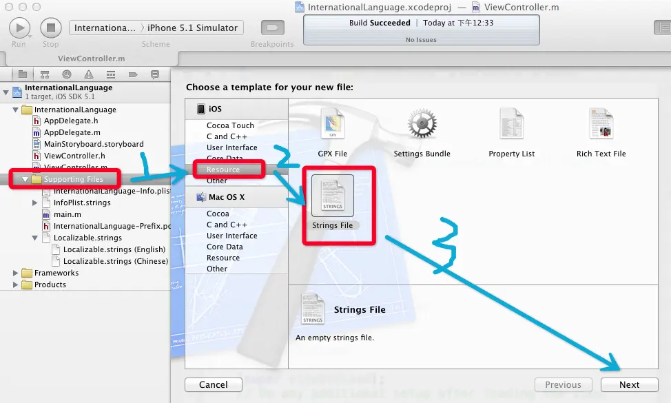 iOS应用国际化设置